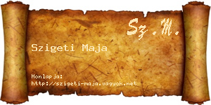 Szigeti Maja névjegykártya